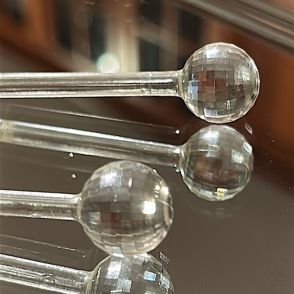 Disco Acrylic Clear Drop Earrings - Picture 4 of 10